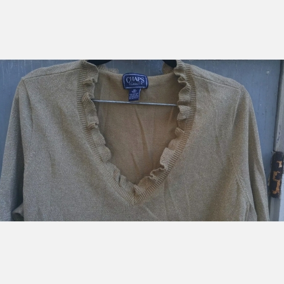 Chaps Classics Gold Shimmer Top - Picture 3 of 9